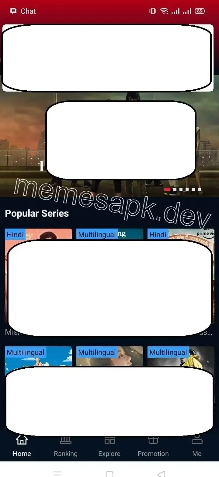 Screenshot of Memes APK Mobile Streaming App